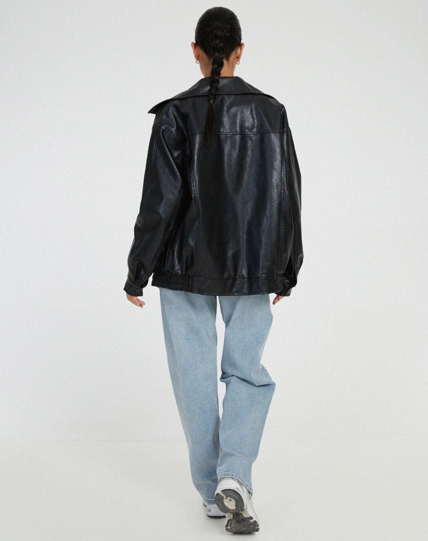 Blouson Cuir Faux Grande Taille Féminin