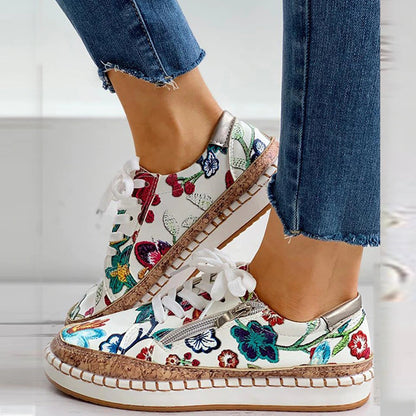 Baskets Femmes Confort Chaussures Floral Décontractées - PanierRoyale