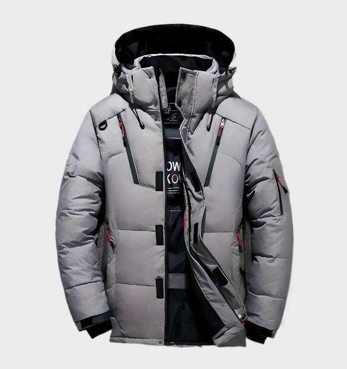 Veste Hiver Homme Capuche Manches Longues Imperméable