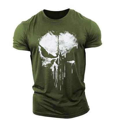 T-Shirt Noir Tête de Mort Homme Décontracté