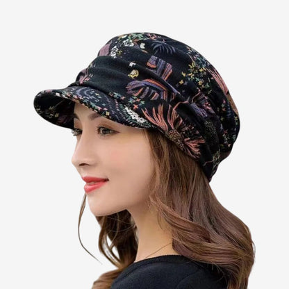 Casquette Hiver Florale avec Oreilles Réglables