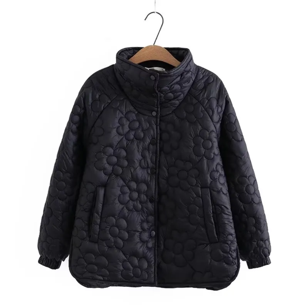 Manteau Femme Hiver Élégant Imprimé Fleur
