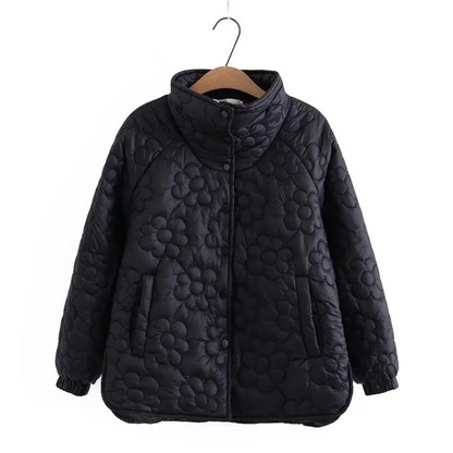 Manteau Femme Hiver Élégant Imprimé Fleur