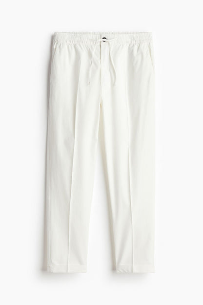 Pantalon Chino Homme Blanc Crème avec Cordons - BerlinGlamour