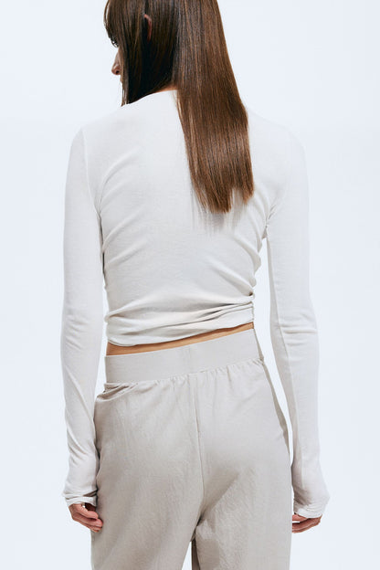 Pantalon Femme Évasé avec Plis sur le Devant