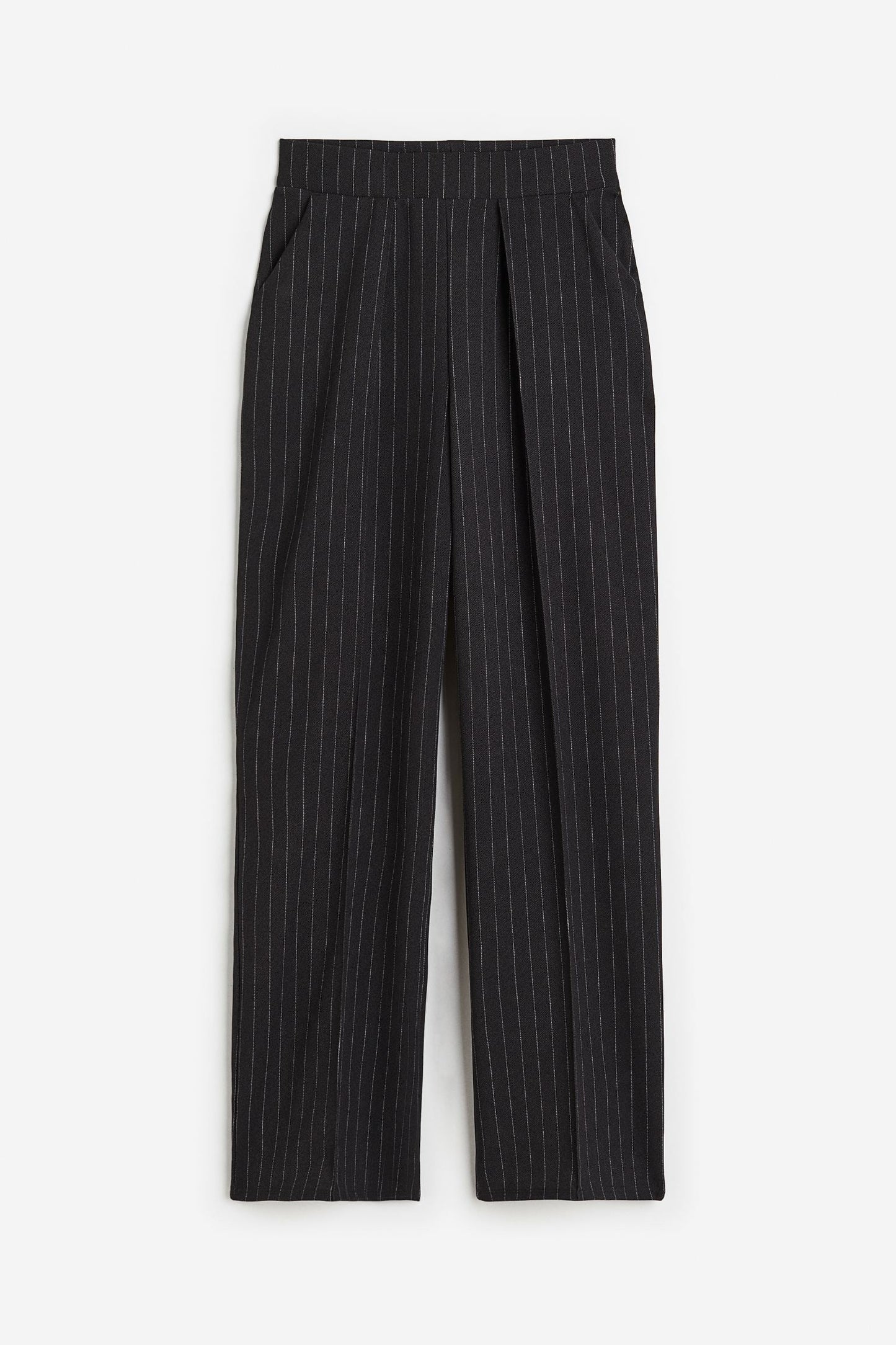 Pantalon Femme Évasé avec Plis sur le Devant