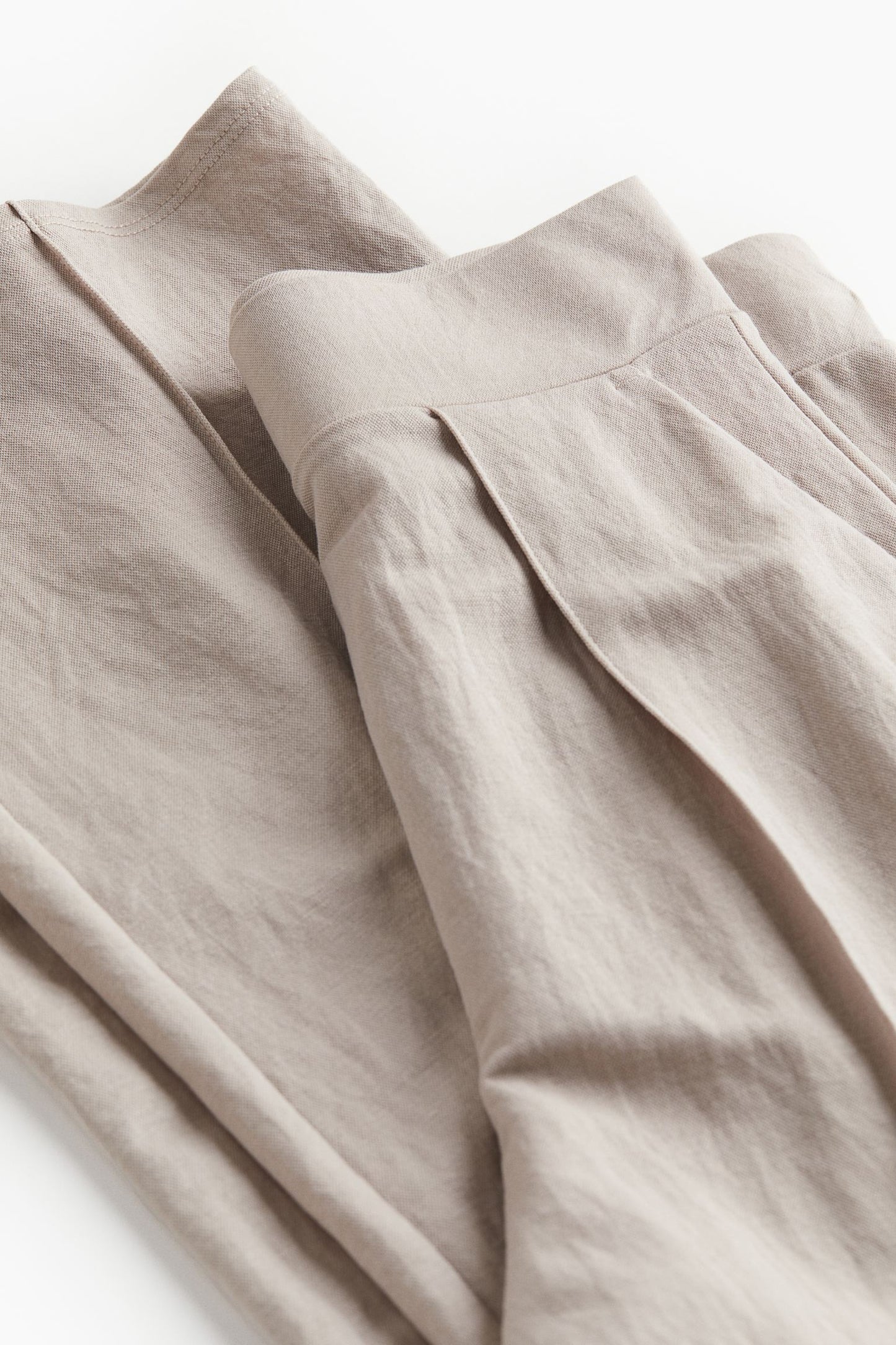 Pantalon Femme Évasé avec Plis sur le Devant