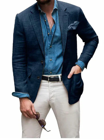 Blazer Homme Slim Fit avec Poche pour Printemps Élégant