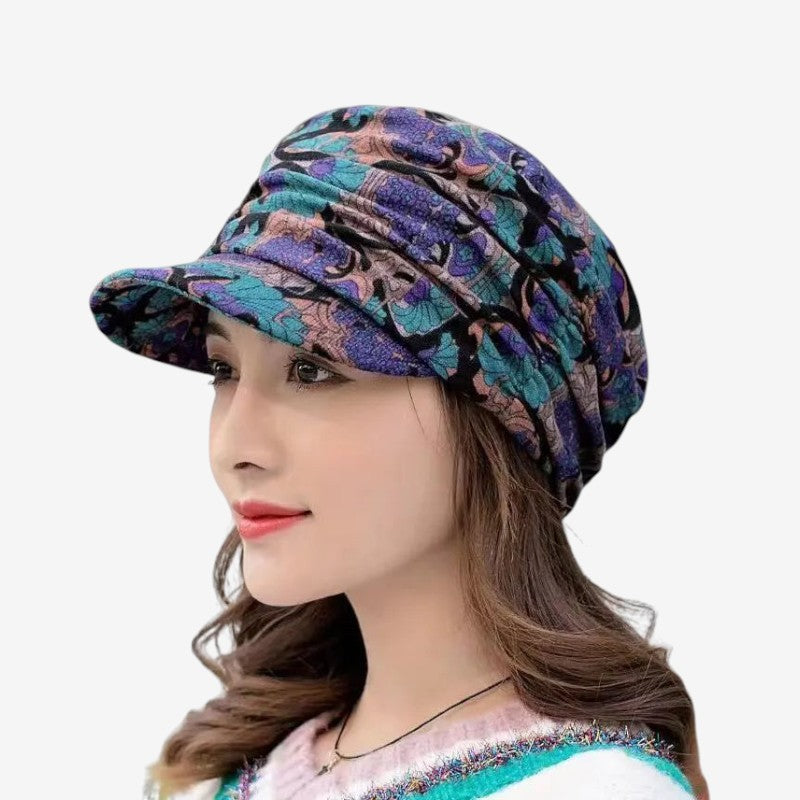 Casquette Hiver Florale avec Oreilles Réglables