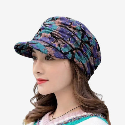 Casquette Hiver Florale avec Oreilles Réglables