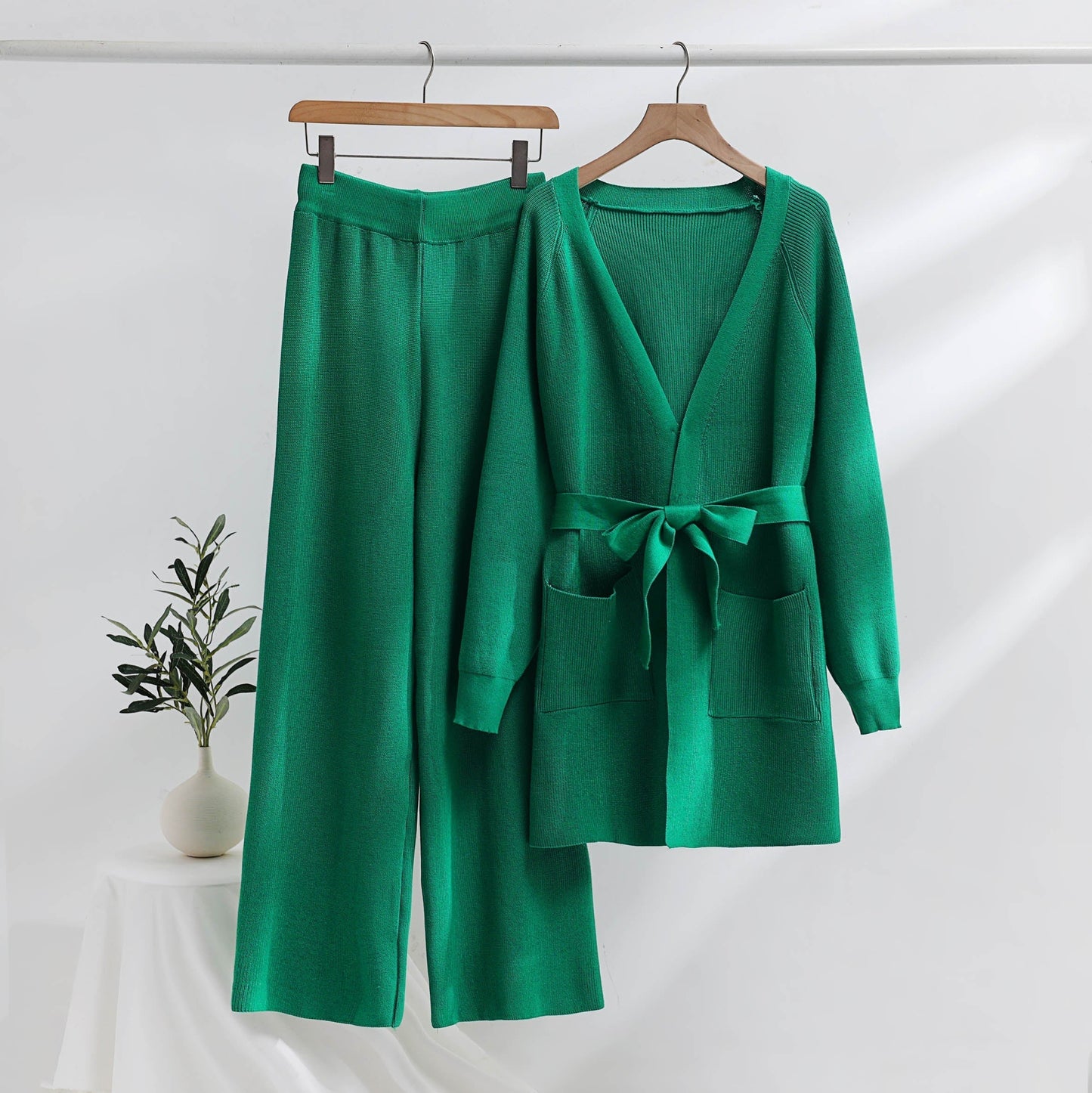 Costume décontracté 2 pièces avec gilet long et pantalon large