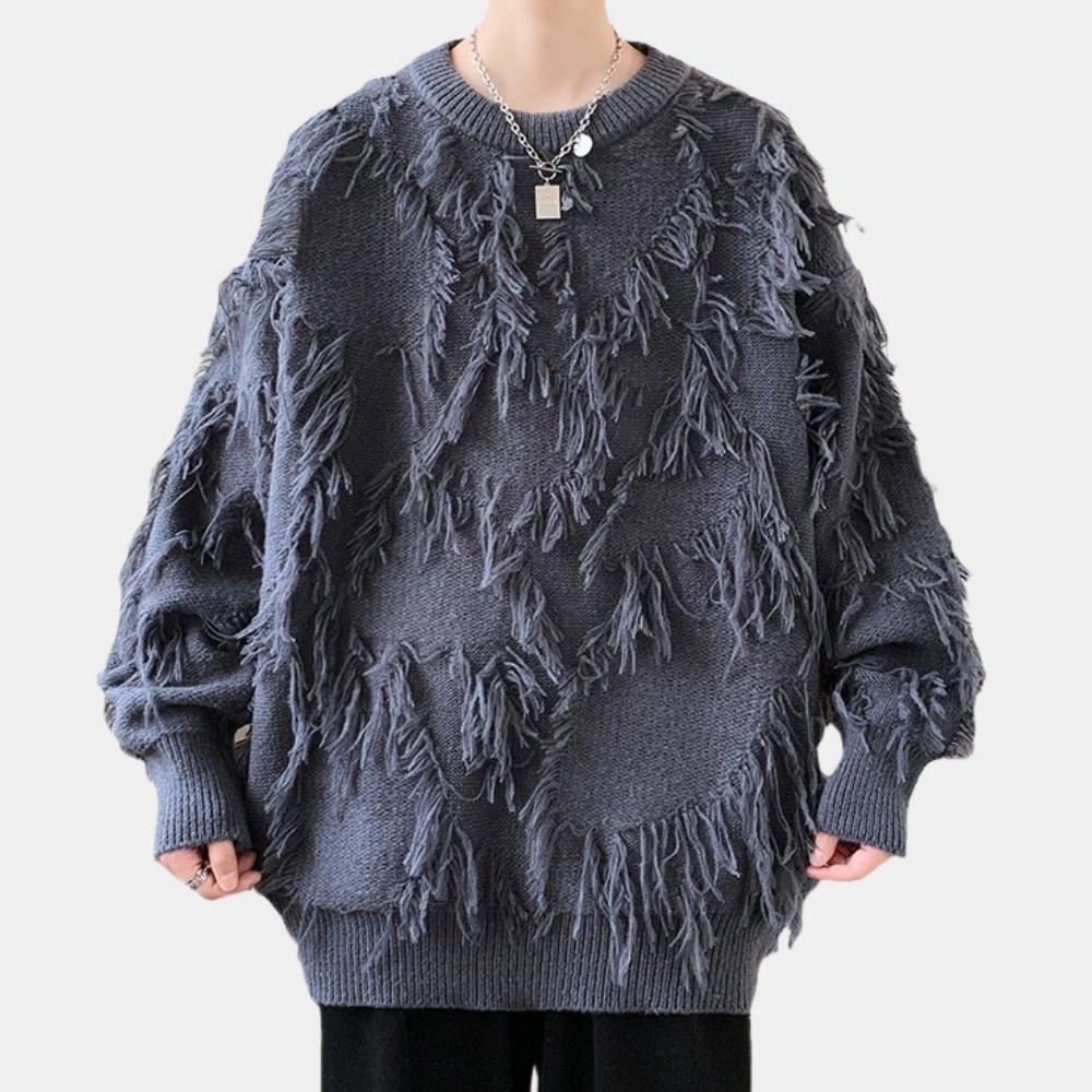 Pull Homme Tricoté à Franges Modèle Actuel