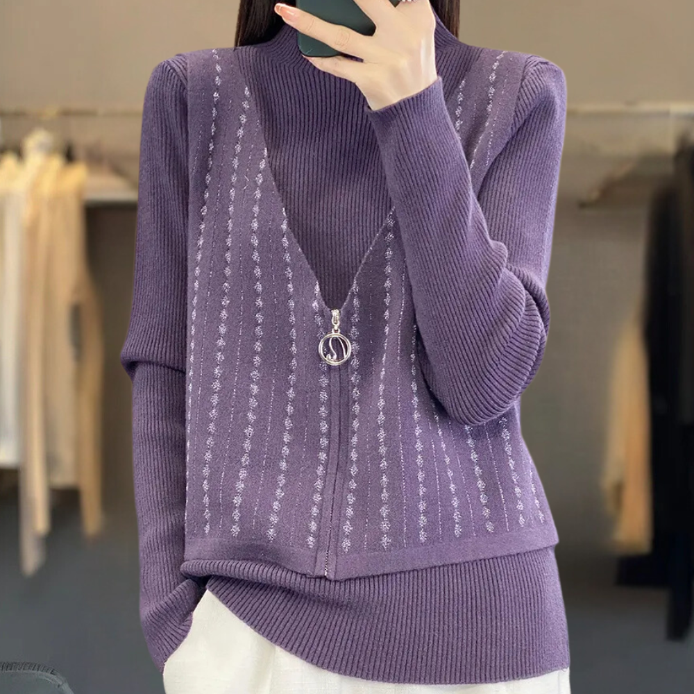 FILIPA - Pull Zippé Tendance pour Femmes