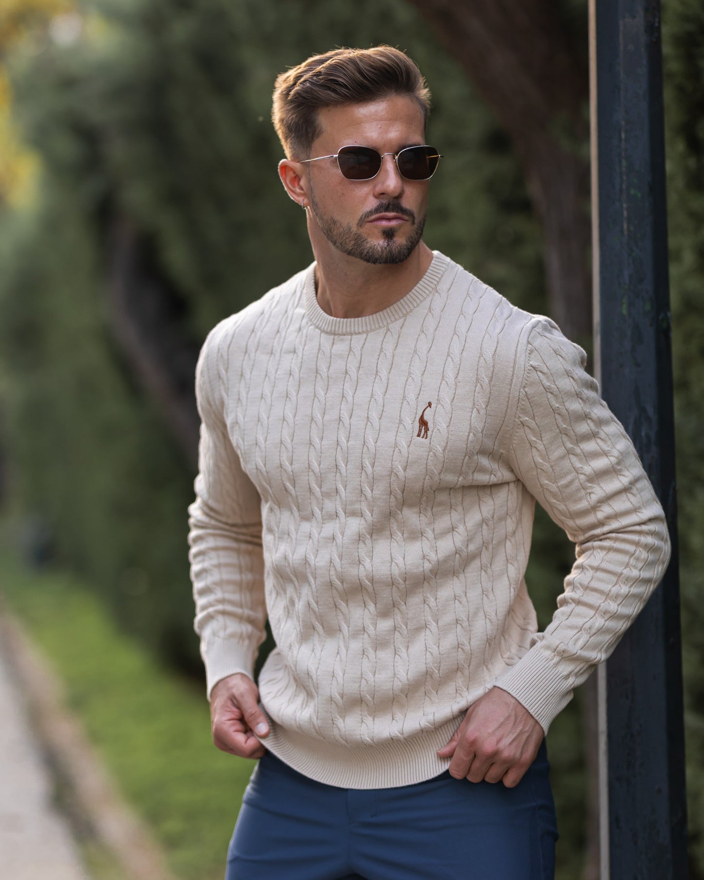 Pull en Coton à Câble pour Homme