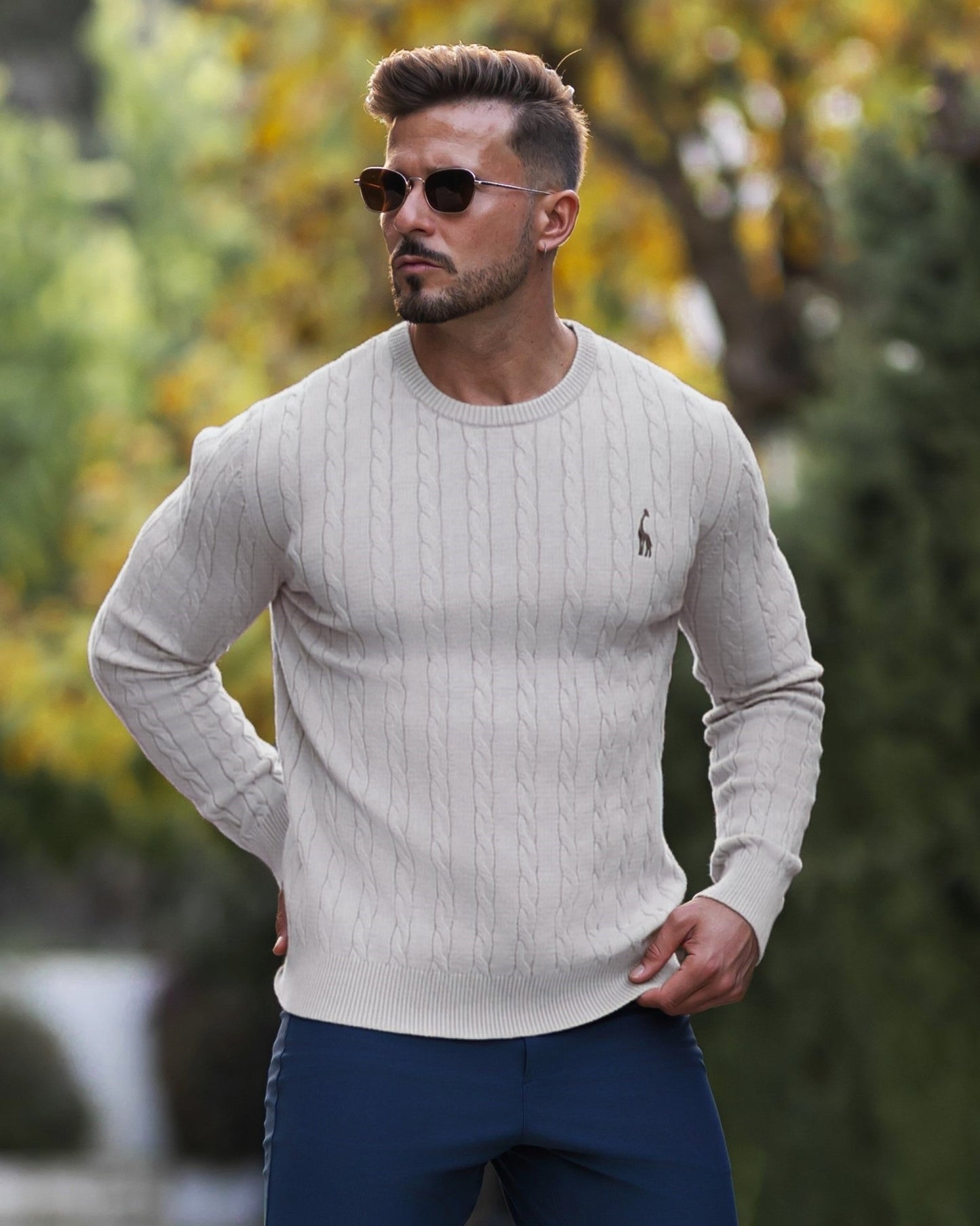 Pull en Coton à Câble pour Homme