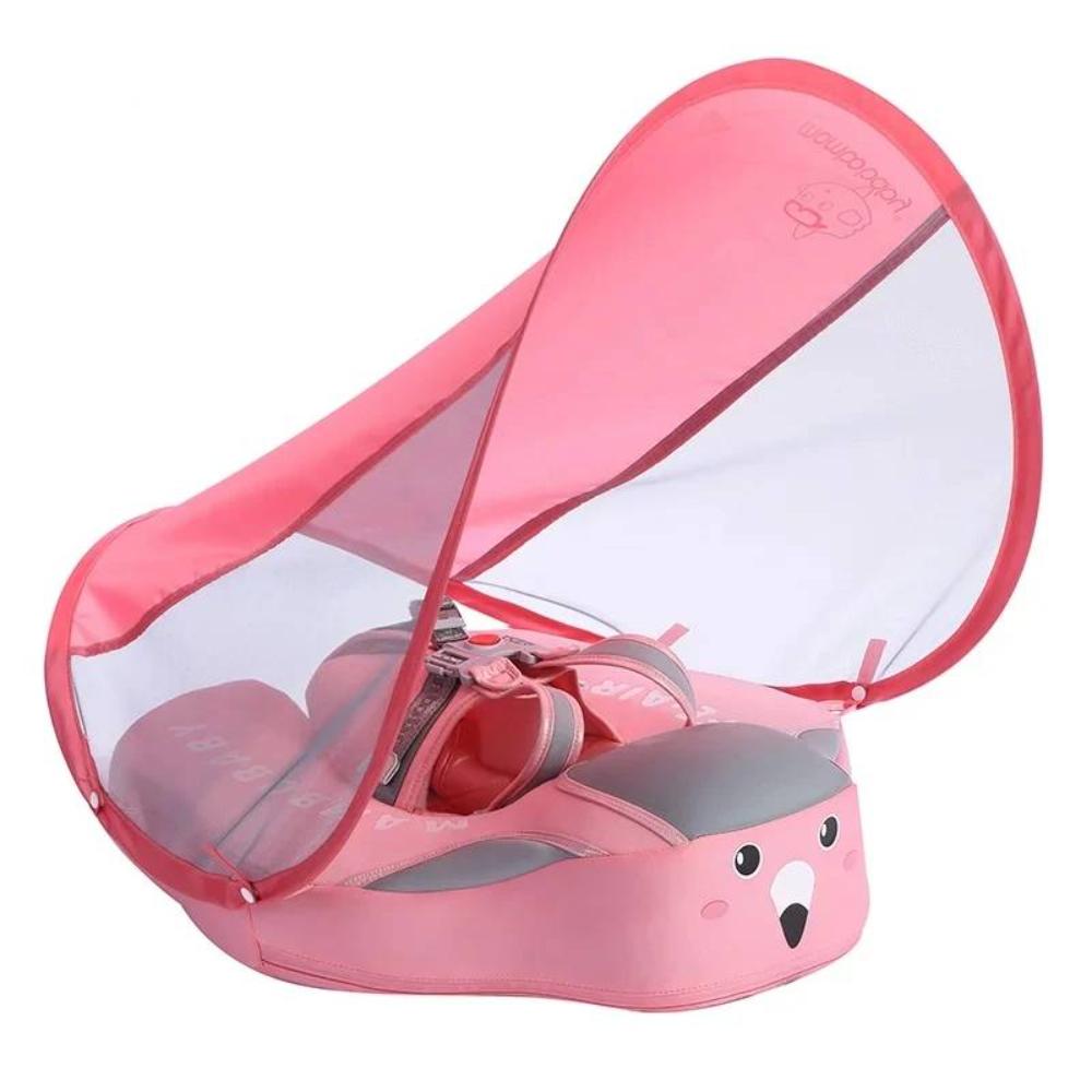 Flotteur Bébé avec Parasol de Protection Solaire Bleu Clair