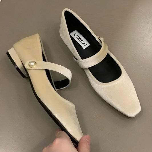 Ballerines Femmes Chic à Bout Pointu avec Bride Strass - PanierRoyale