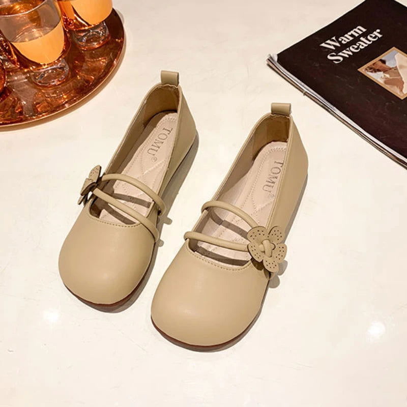 Chaussures Ballerines Femmes à Lanières Élégantes - PanierRoyale