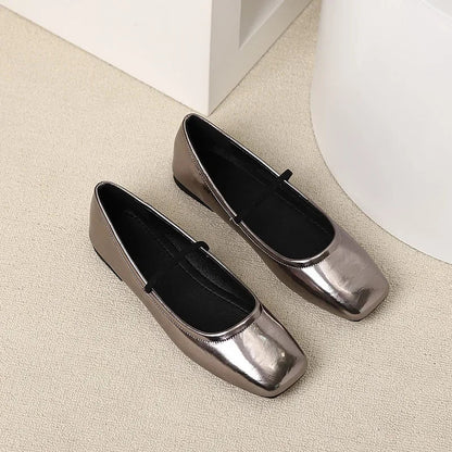 Ballerines Femme Élégantes à Bout Rond Brillant