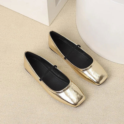 Ballerines Femme Élégantes à Bout Rond Brillant