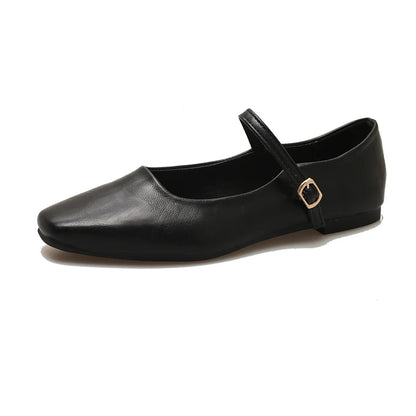 Ballerines Féminines Lacets Noir Élégantes