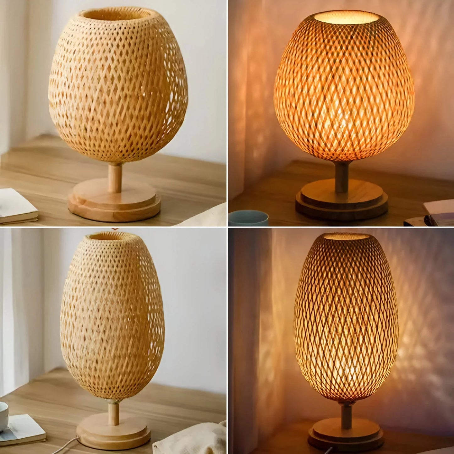 BambooGlow™ – Applique Murale Rattan Tissé Éclairage Doux Bohème