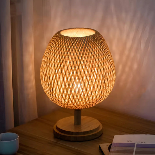 BambooGlow™ – Applique Murale Rattan Tissé Éclairage Doux Bohème
