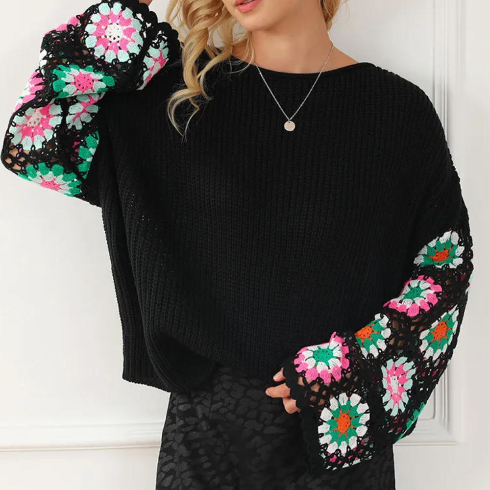 Pull à Fleur Élégant pour Femme - PanierRoyale