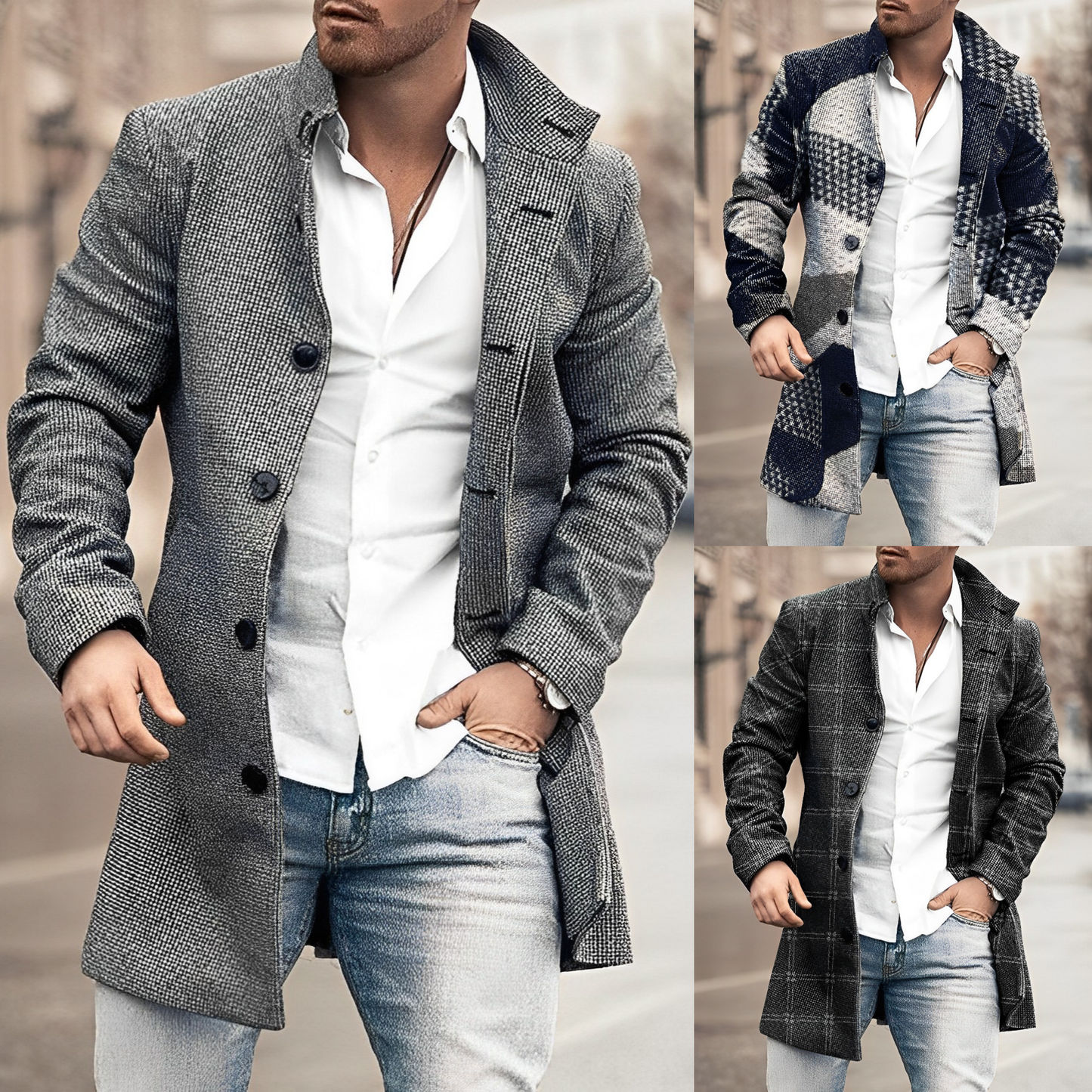Manteau Homme Hiver Carreaux Détachable et Imperméable - PanierRoyale