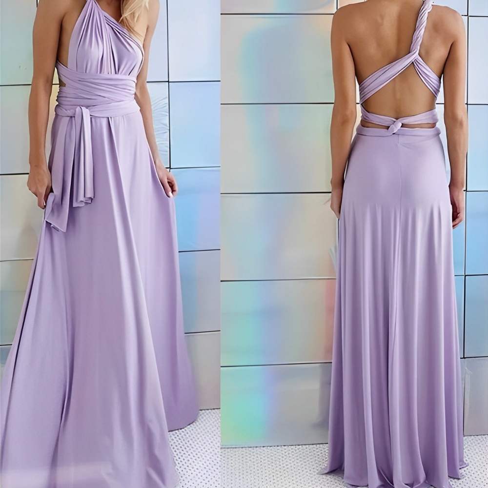 Robe de soirée verte décolleté profond pour femme