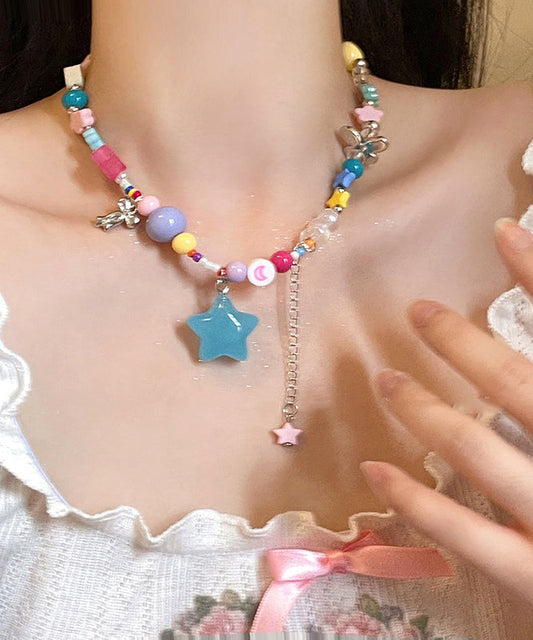 Colorful Resin and Copper Rainbow Pendant Necklace - EasyApparels