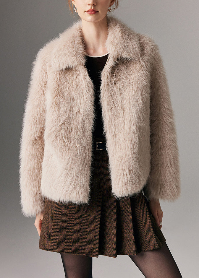 Manteau hiver chaud en cuir et faux fur, poches fermées - EasyApparels