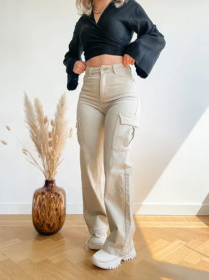 Pantalon Cargo Femme Pratique avec Poches pour Tous les Jours