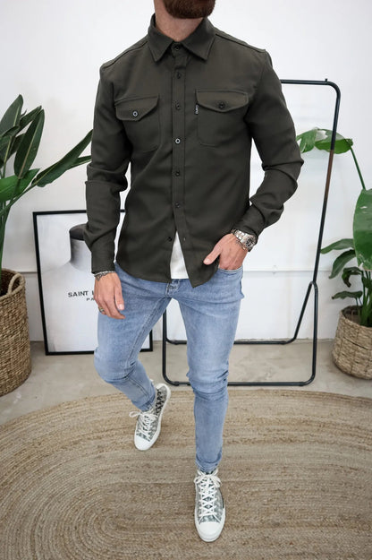 Blouson Décontracté pour Homme - Veste Overshirt Chic et Polyvalente