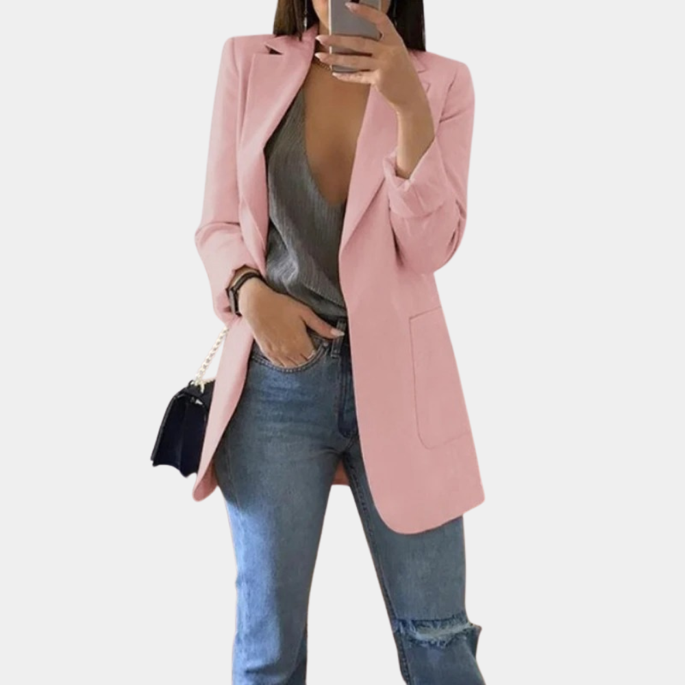 Veste Femme Élégante Taille Slim avec Manches Longues