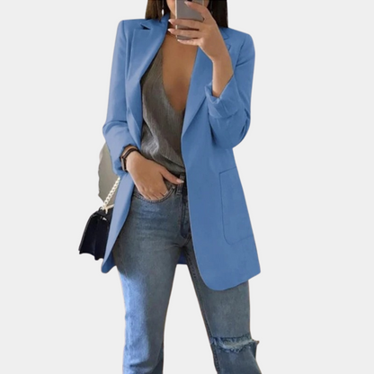 Veste Femme Élégante Taille Slim avec Manches Longues