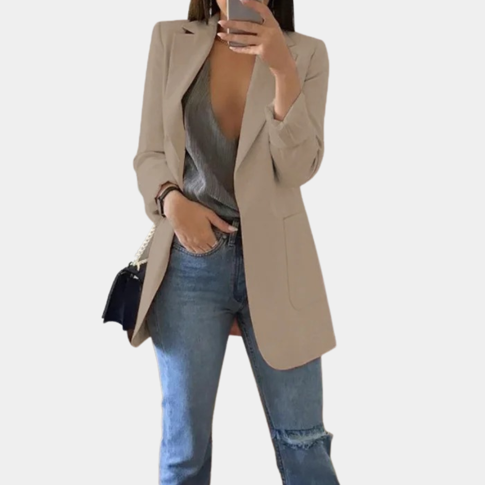 Veste Femme Élégante Taille Slim avec Manches Longues