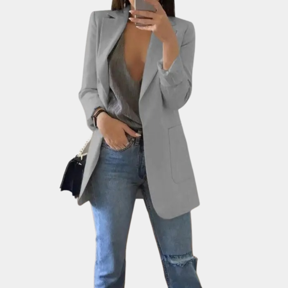 Veste Femme Élégante Taille Slim avec Manches Longues