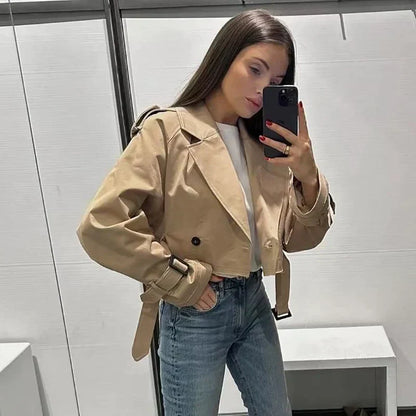 Manteau Femme Long et Élégant avec Ceinture Tailleur - PanierRoyale