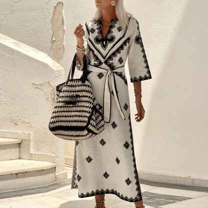 Robe de Soirée Longue et Élégante à Broderies pour Femme
