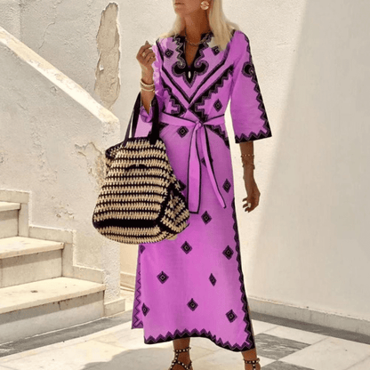 Robe de Soirée Longue et Élégante à Broderies pour Femme