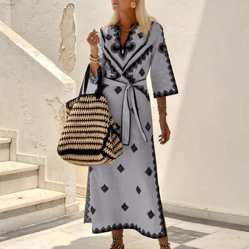 Robe de Soirée Longue et Élégante à Broderies pour Femme - PanierRoyale