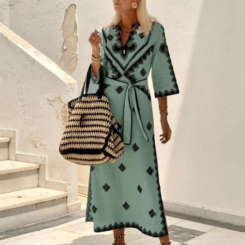 Robe de Soirée Longue et Élégante à Broderies pour Femme