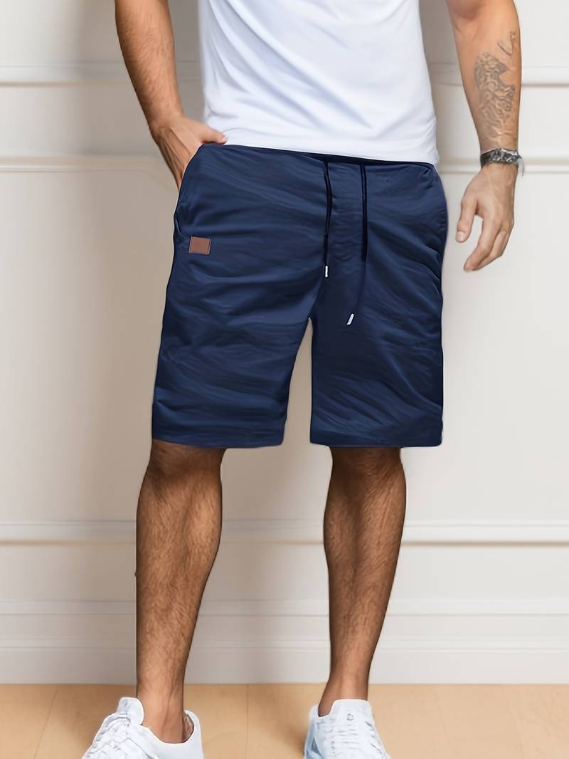 Short de Sport Noir Homme Élastique avec Cordons