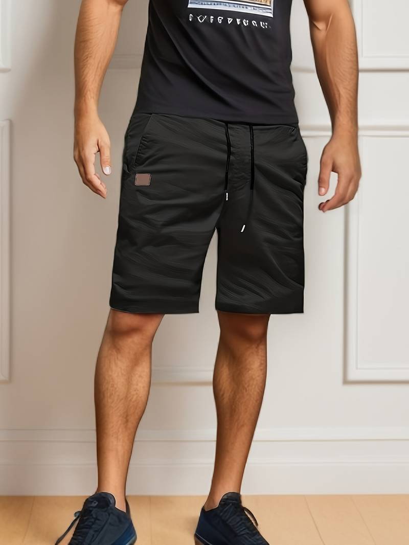 Short de Sport Noir Homme Élastique avec Cordons - PanierRoyale