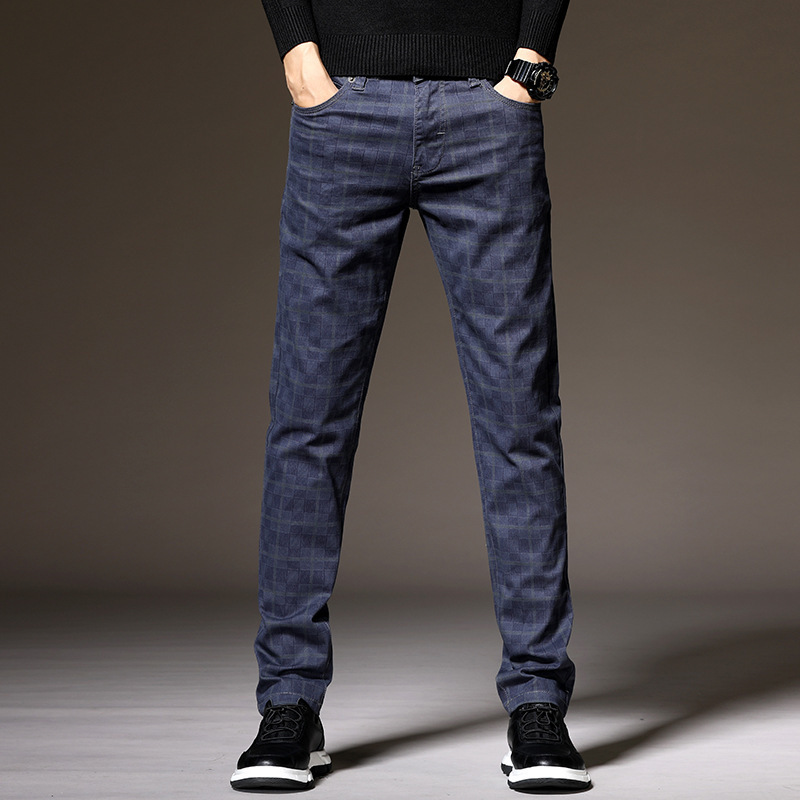 Pantalon Carreaux Slim Fit Chic Automne