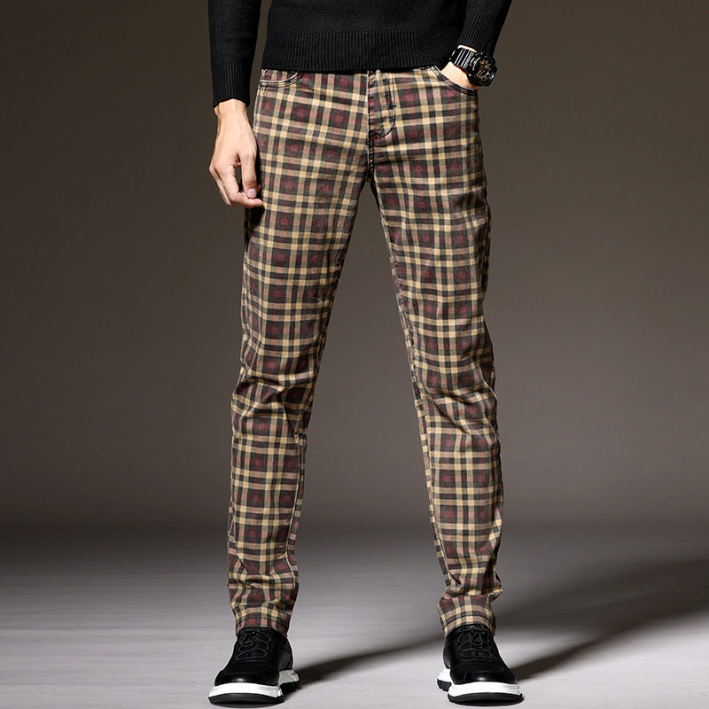 Pantalon Carreaux Slim Fit Chic Automne - PanierRoyale