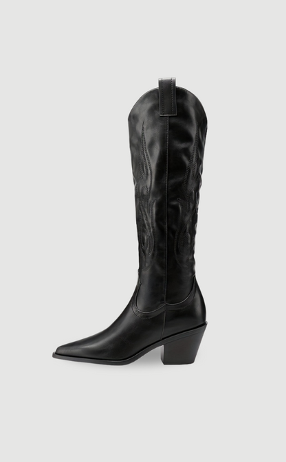 Bottine Cowboy Noir Cuir Authenticité Western - BerlinGlamour