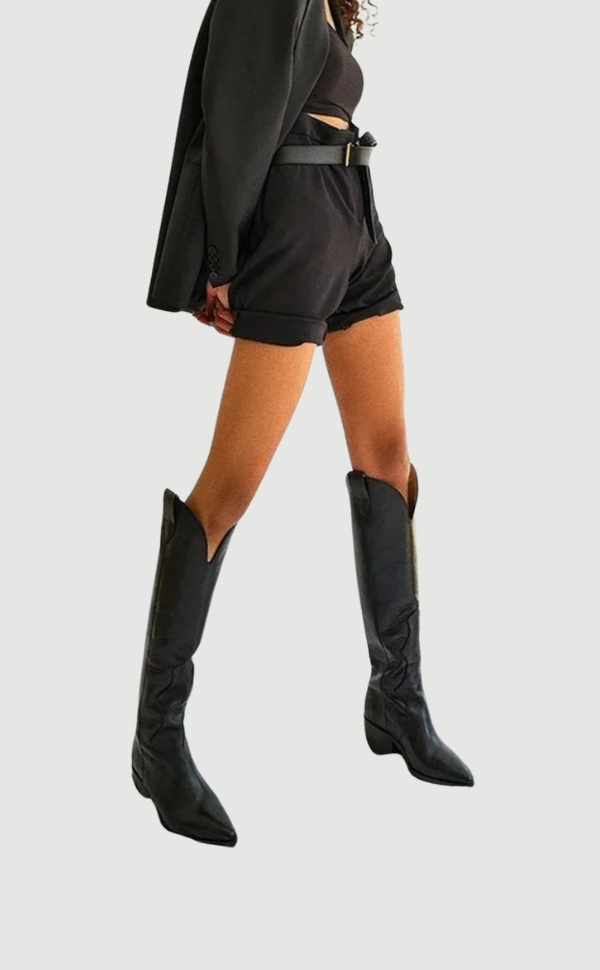 Bottine Cowboy Noir Cuir Authenticité Western