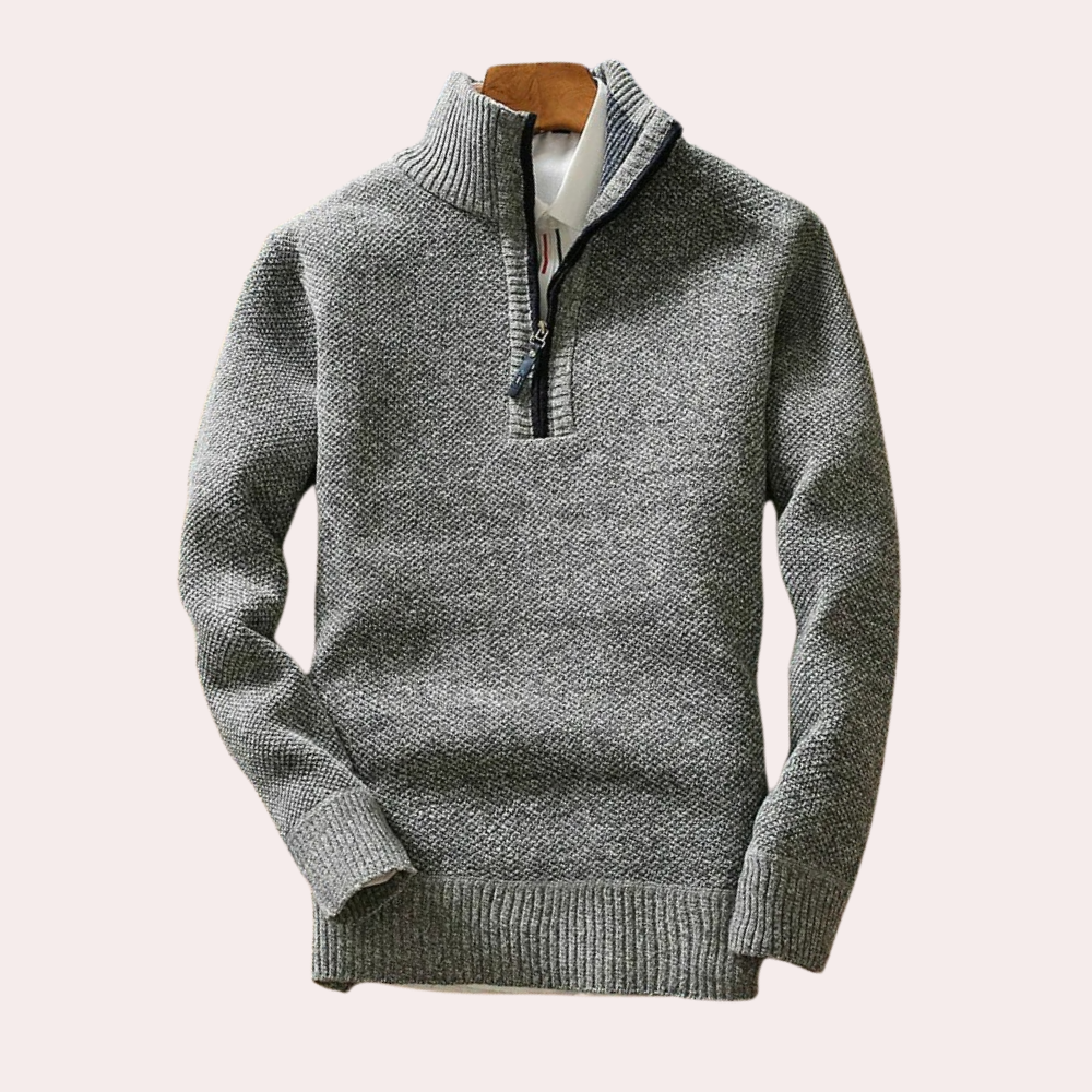 BRICE - Pull à col montant zippé pour hommes